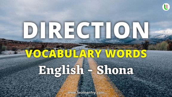 Direction vocabulary words in Shona and English