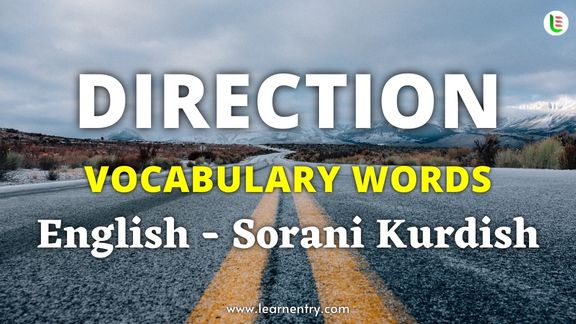 Direction vocabulary words in Sorani kurdish and English