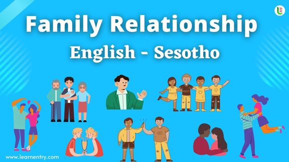 Family Relationship names in Sesotho and English - Common Sesotho Vocabulary