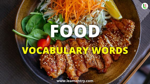 Food vocabulary words in English