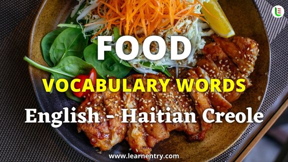 Food vocabulary words in Haitian creole and English