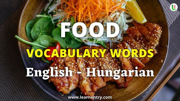 Food vocabulary words in Hungarian and English
