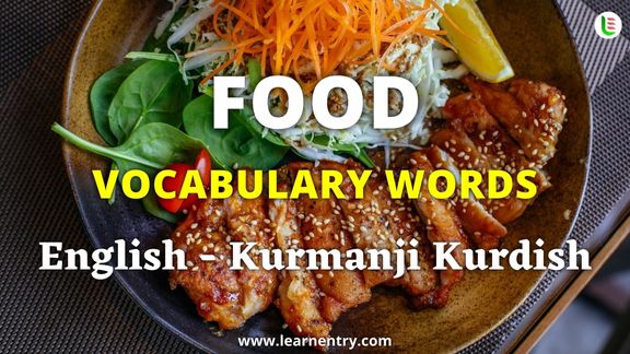 Food vocabulary words in Kurmanji kurdish and English