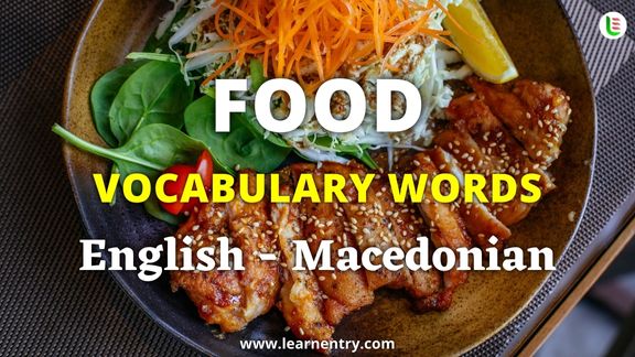 Food vocabulary words in Macedonian and English