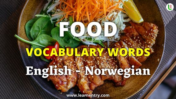 Food vocabulary words in Norwegian and English - Common Norwegian Vocabulary