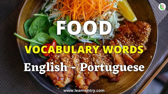 Food vocabulary words in Portuguese and English