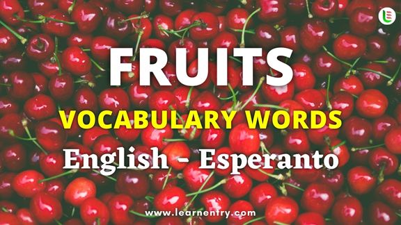 Fruits names in Esperanto and English - Common Esperanto Vocabulary