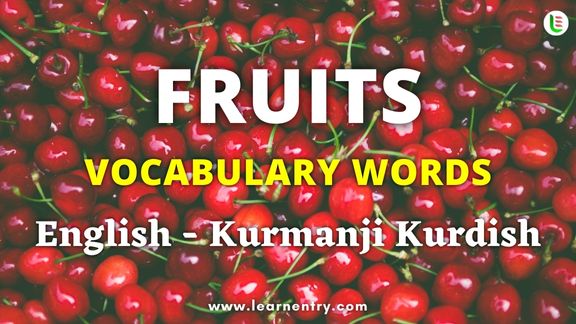 Fruits names in Kurmanji kurdish and English - Common Kurmanji kurdish Vocabulary