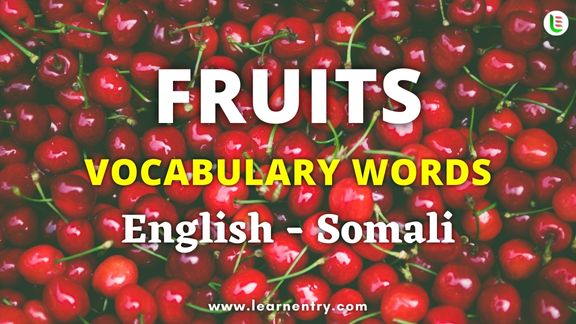 Fruits names in Somali and English
