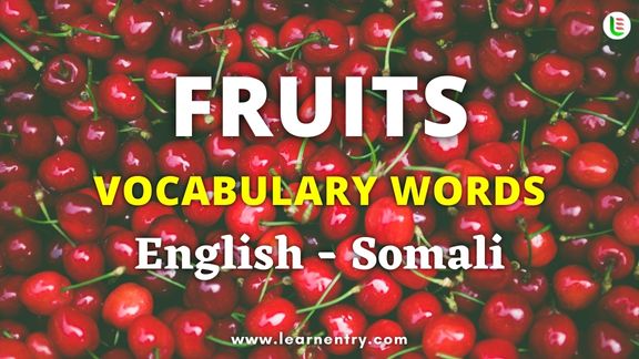 Fruits names in Somali and English - Common Somali Vocabulary