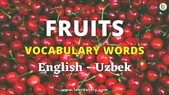 Fruits names in Uzbek and English - Common Uzbek Vocabulary