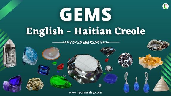Gems vocabulary words in Haitian creole and English