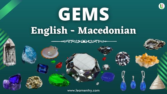 Gems vocabulary words in Macedonian and English