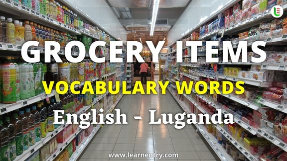 Grocery items vocabulary words in Luganda and English