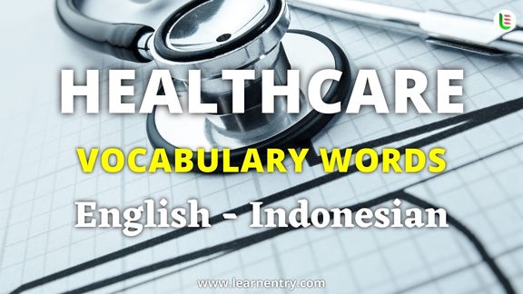 Healthcare vocabulary words in Indonesian and English