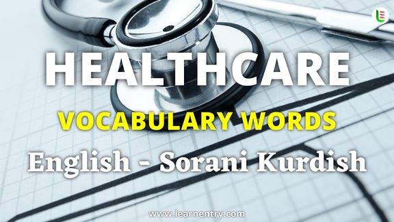 Healthcare vocabulary words in Sorani kurdish and English - Common Sorani kurdish Vocabulary