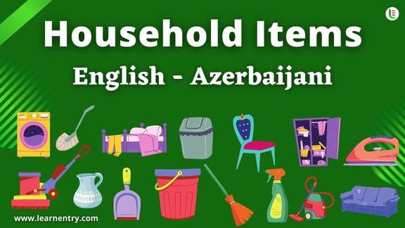 Household items names in Azerbaijani and English