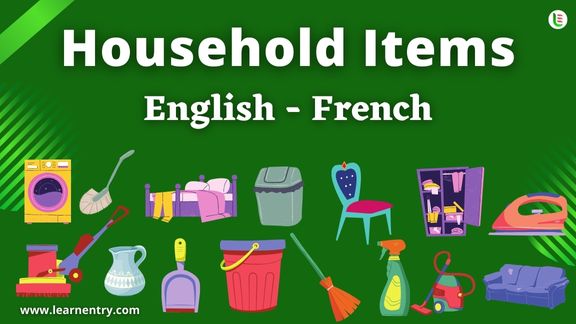 Household items names in French and English