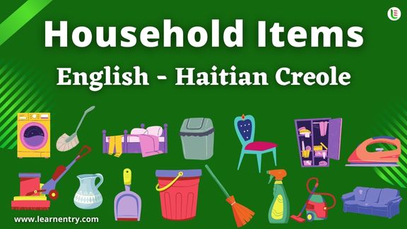 Household items names in Haitian creole and English