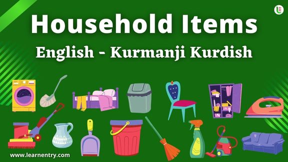 Household items names in Kurmanji kurdish and English - Common Kurmanji kurdish Vocabulary