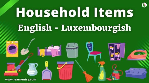 Household items names in Luxembourgish and English - Common Luxembourgish Vocabulary