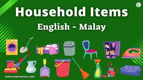 Household items names in Malay and English