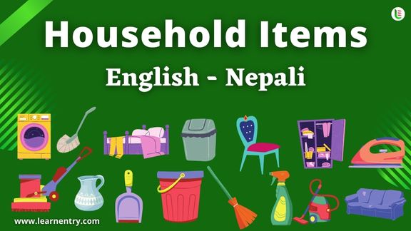 Household items names in Nepali and English - Common Nepali Vocabulary