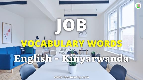 Job vocabulary words in Kinyarwanda and English