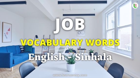 Job vocabulary words in Sinhala and English