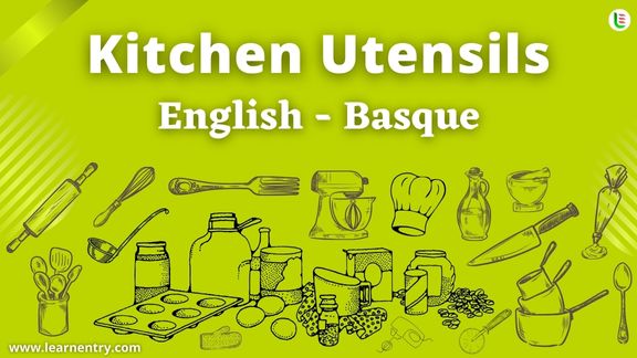 Kitchen utensils names in Basque and English