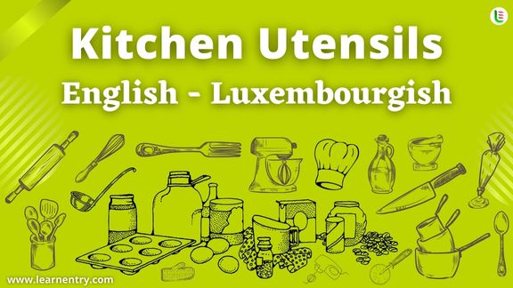 Kitchen utensils names in Luxembourgish and English