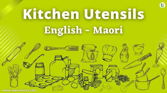 Kitchen utensils names in Maori and English - Common Maori Vocabulary