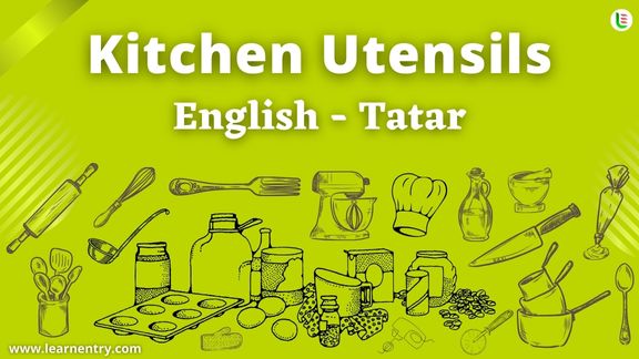 Kitchen utensils names in Tatar and English