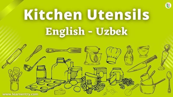 Kitchen utensils names in Uzbek and English - Common Uzbek Vocabulary