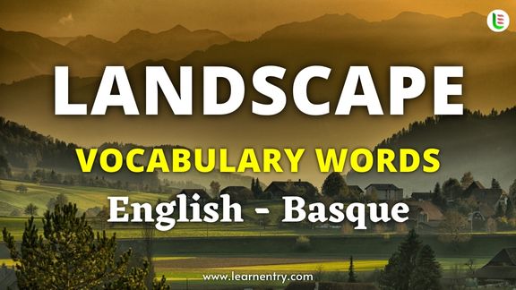 Landscape vocabulary words in Basque and English - Common Basque Vocabulary