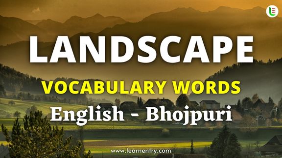 Landscape vocabulary words in Bhojpuri and English