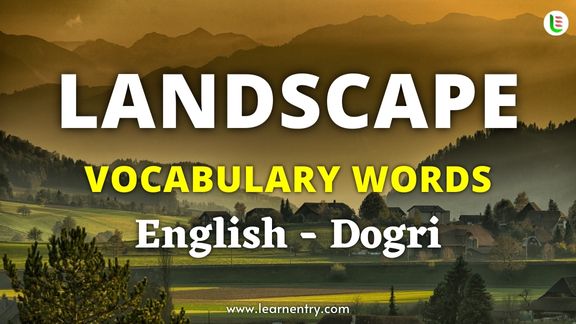 Landscape vocabulary words in Dogri and English