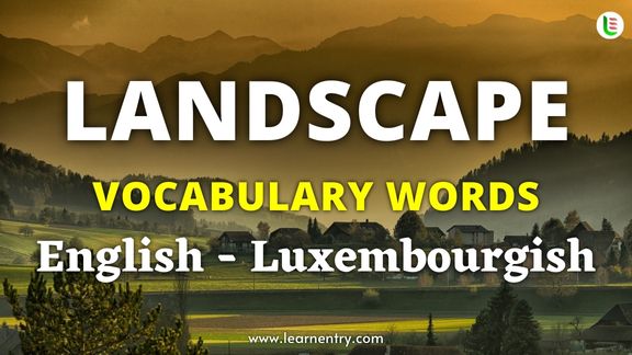 Landscape vocabulary words in Luxembourgish and English