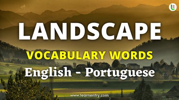 Landscape vocabulary words in Portuguese and English - Common Portuguese Vocabulary