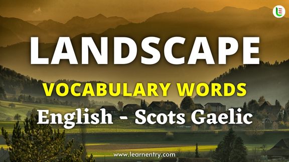 Landscape vocabulary words in Scots gaelic and English