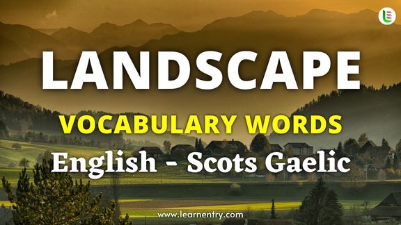 Landscape vocabulary words in Scots gaelic and English - Common Scots gaelic Vocabulary