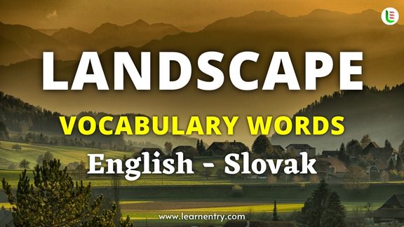 Landscape vocabulary words in Slovak and English