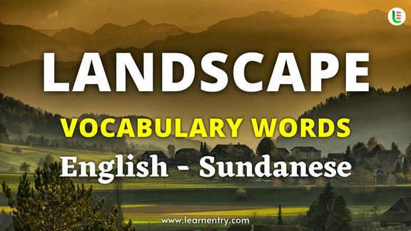 Landscape vocabulary words in Sundanese and English