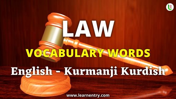 Law vocabulary words in Kurmanji kurdish and English