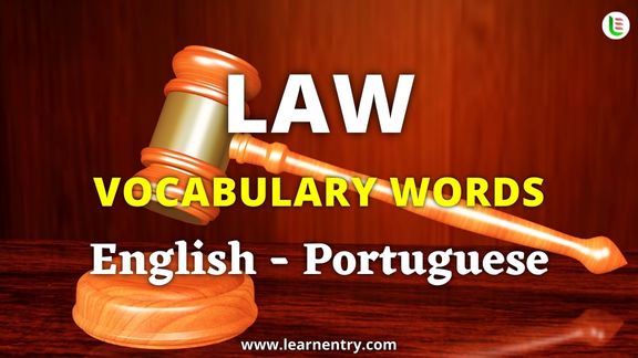 Law vocabulary words in Portuguese and English