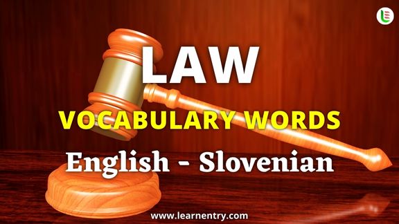 Law vocabulary words in Slovenian and English - Common Slovenian Vocabulary