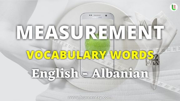 Measurement vocabulary words in Albanian and English