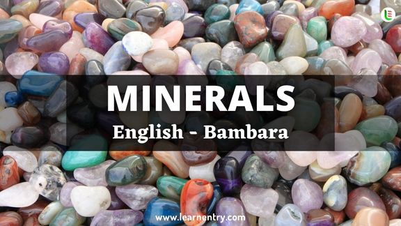Minerals vocabulary words in Bambara and English