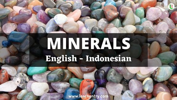 Minerals vocabulary words in Indonesian and English - Common Indonesian Vocabulary