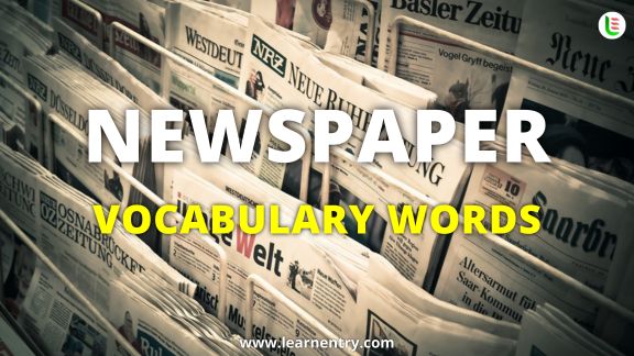 Newspaper vocabulary words in English